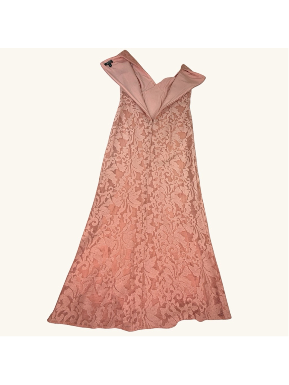 Lauren Ralph Lauren Pink Lace Maxi Dress Size 8 Sleeveless Formal Evening Gown - Picture 3 of 7